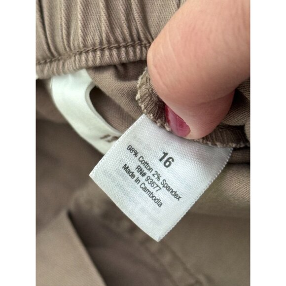 NWT Ana Highest-Rise Wide Leg Pants Size 16 Tan 98% Cotton 2% Spandex With Elast - Picture 4 of 7